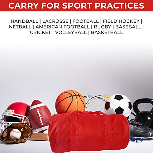 Impecgear Round Duffel Team Sports Equipment Bags, Travel Gym Fitness Bag. - color: Red