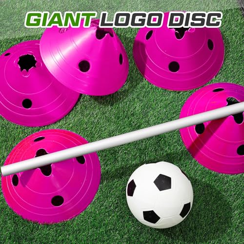 Jumbo Disc Cones Jumbo Soccer Cones with Mesh Bag Giant Large Agility for Soccer Training Adult Sports - color: Rose Red