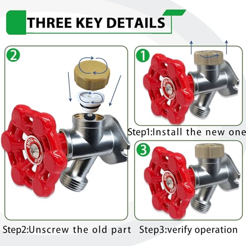 Anti-Siphon Industrial-control-valves Repair Kit, ASSE 1019-A Vacuum Breaker Check Valve Replacement Kits with Decorative Cover, Plastic Body,Plunger and O-Ring,2 Pack - color: yellow plastic