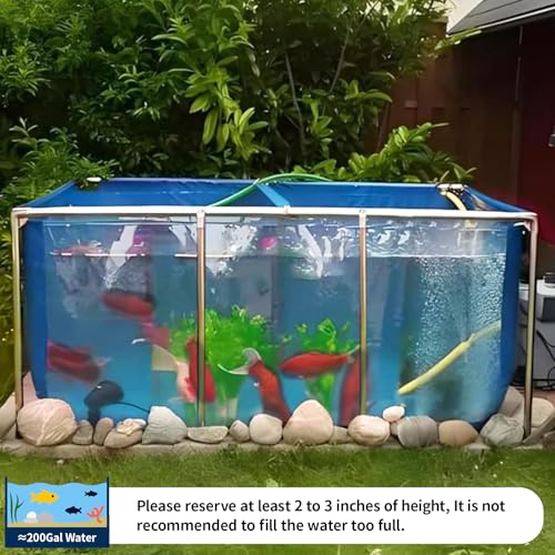 PVC Fish KOI Aquarium Tank w/ Clear View Panel(59.0"L*31.5"W*27.6"H,200Gal) - size: 59 Inch