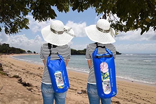Freegrace Waterproof Dry Bag Set of 3 - Submersible Dry Sack with Double Zip Lock Seals - Includes Waist Pouch & Phone Case - Perfect for Kayaking, Swimming, Boating & Rafting (Navy Blue(Window), 20L) - color: Navy Blue, size: 20L, style: Window