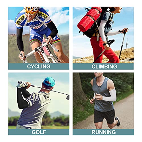4 Pair UV Sun Protection Arm Sleeves for Men & Women,Cooling UPF 50 Arm Cover for Baseball,Cycling,Basketball - color: Black-4 Pairs