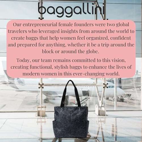 Baggallini Women's Carryall Daily Tote - color: Midnight Blossom Print