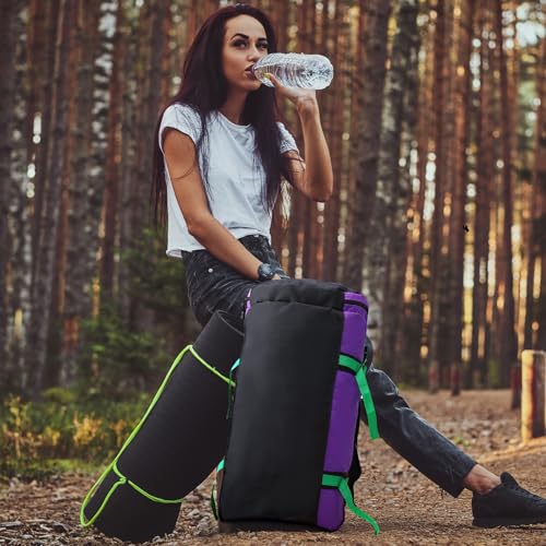 MIER 여행용 캠핑 체육관 스포츠용 대형 더플 백 백팩, 45L/60L/90L | 방수, 컨버터블 더플, 탈착식 백팩 스트랩, 신발 수납 공간, 튼튼한 타폴린, 3가지 사이즈 - color: 퍼플., size: 60L