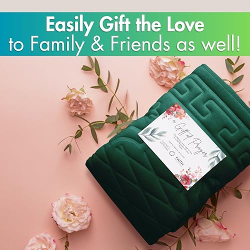 Sacred Artisans Padded Prayer Mat Thick with Soft Velvet Foam for Men and Women | Prayer Rug and Meditation Mat for Home Travel & Gift (Green - Padded) - color: Green - Padded