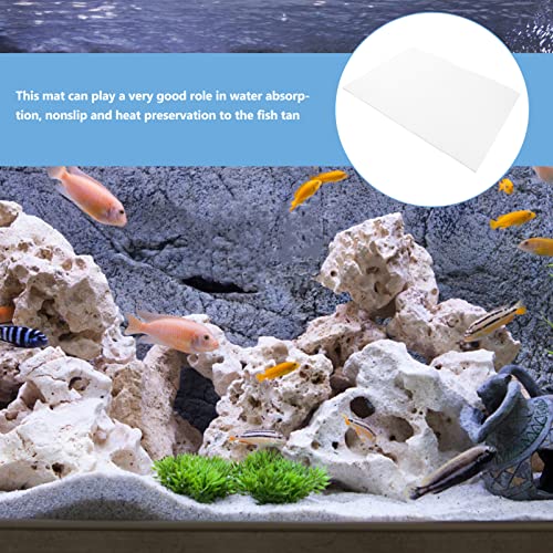 POPETPOP Reptile Aquarium Mat Thickened Non- Fish Tank Bottom Pad Cushioning Mat for Heat Absorption and Reduction for Home Aquariums - color: White