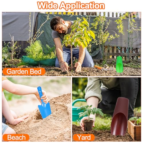 HARFINGTON Bonsai Soil Scoop 6.3" x 1.8" Plastic Colorful Mini Garden Shovel Cultivation Digging Transplanting Tools for Plant Flower Succulent Coffee Beans, Black - color: Black