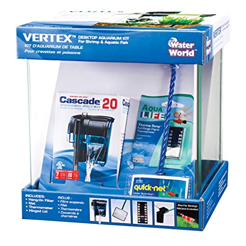 PENN-PLAX Water-World Vertex Desktop Nano Aquarium Kit – Perfect for Shrimp and Small Fish – 2.7 Gallon Tank - size: 2.7 Gallon