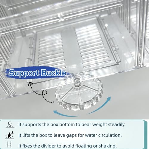 Fish Breeding Box,Breeding Box for Fish Tank,Betta Breeder Box | Triple-Chamber Fish Breeder Box,Transparent,With Suction Cups & Hook,For Betta,Guppy,Shrimp,Separator & Hatchery
