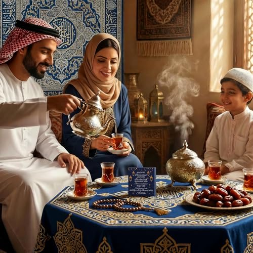 Smile Inspirational Wooden Decor, Eid al‑Adha Appreciate and Hope Sign for Islamic Tiered Tray Muslim Party Tabletop Home Decor - style: Retro