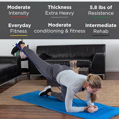 THERABAND Resistance Bands Set, Elastic Bands for Exercise & Physical Therapy, Strength Training for Upper & Lower Body Fitness - size: Intermediate Set – 3 Pack, style: Non-Latex