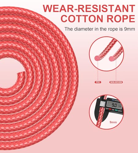 Jump Rope for Women Men, Fitness Jumprope for Women Workout, Adjustable Adult Exercise Skipping Rope - color: Red