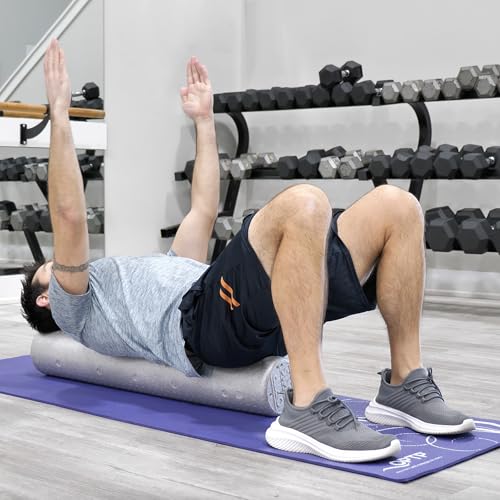 OPTP Silver AXIS Foam Roller - Moderate Density, Eco-Friendly, Durable Foam Roller for Physical Therapy and Exercise, Deep Tissue Muscle Relief, and Workout Recovery (36-Inch Round) - size: 36"