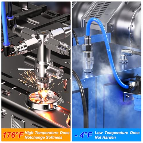 TAILONZ PNEUMATIC Air Line 1/4 inch od Blue Polyurethane PU Air Hose Pipe Tube 60M/200FT - color: Blue-PU, size: 1/4'' OD/200ft/60m