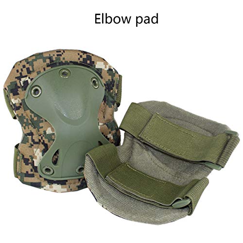 Combat Knee & Elbow Protective Pads Set for Outdoor CS Paintball Game Cycling Safety Skateboarding Gear Skates Knee Protection Guard Pads - color: DW
