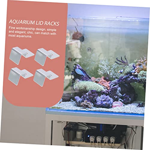 SaditY 16 Pcs Support Frame 55 Gallon Fish Tank Fish Tanks lid jar lids frag Rack Aquariums Glass Cover Clip Fish Tanks Cover Holders Clip Holder Acrylic Fish Mouth Clip Stainless Steel