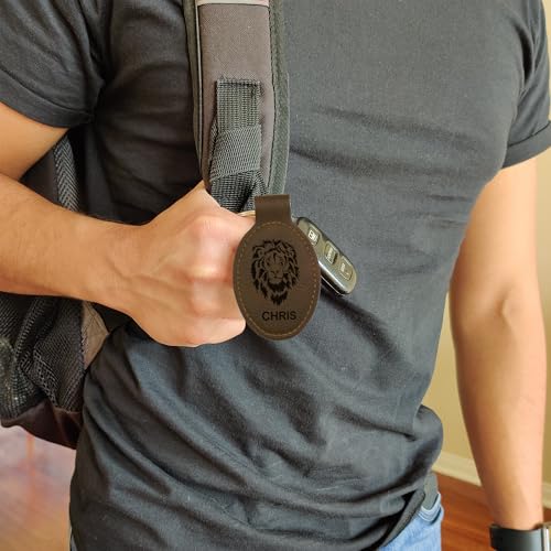 LaserGram Oval Keychain, Allah 2, Personalized Engraving Included (Chocolate Brown) - color: Chocolate Brown
