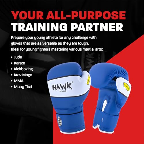 Kids Boxing Gloves for Kids Children Youth Punching Bag Kickboxing Muay Thai Mitts MMA Training Sparring Gloves - color: Blue, size: 6 oz