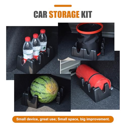 6 PCS Car Multifunctional Trunk Holder, PP Stable Structure Trunk Cargo Fixing Divider Organizer, Small and Portable Quick Installation Accessories, Suitable for Most Cars SUVs Trucks (Black)