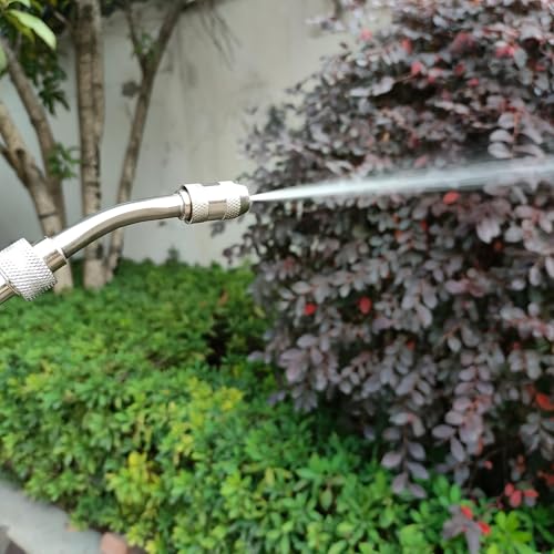 Universal Replacement Sprayer Wand, Stainless Steel with Shut Off Valve, Metal Finish, 1/4" & 3/8" Brass Fittings, Garden Spray Nozzle Set with Hose Clamps & Teflon Tape (11'' Sprayer Wand) - style: 11'' Sprayer Wand
