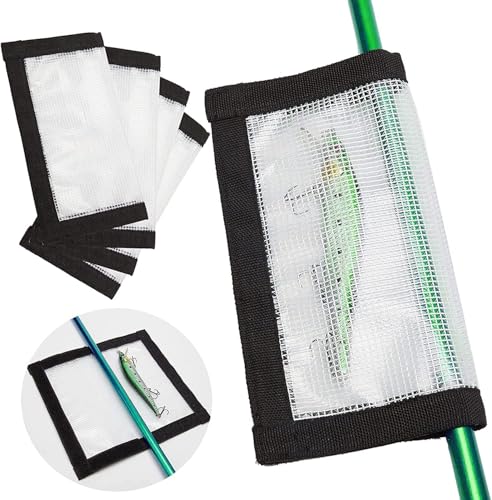 2-8 Pack Fishing Lure Wraps, Resistant Clear PVC Lure Covers for Rod Fabric Hook Protectors - color: 2 Pack