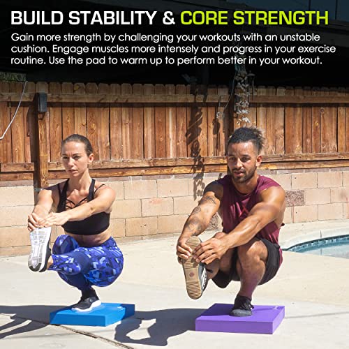 ProsourceFit Exercise Balance Pad, Non-Slip Cushioned Foam Mat & Knee Pad for Fitness and Stability Training, Yoga, Physical Therapy - color: Purple, size: L - (15.5" x 12.75")