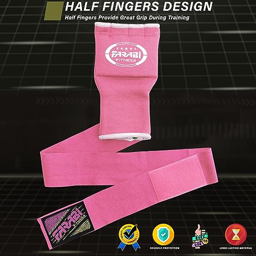 FARABI Kids Hybrid Boxing Inner Gloves Punching Boxing Gloves - color: Pink (Pack of 2)