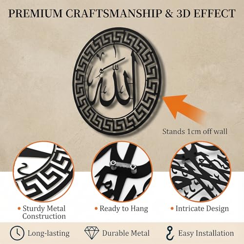 BoiCkyo Islamic Wall Art Decor Metal Handmade Arabic Calligraphy Quran Verses for Muslim Home, Living Room & Pray Room Wall Decor, Eid Ramadan Gift for Families (3-Pack, 12 X 15.4 inch) - size: 3-Pack, 12 x 15.4 inch
