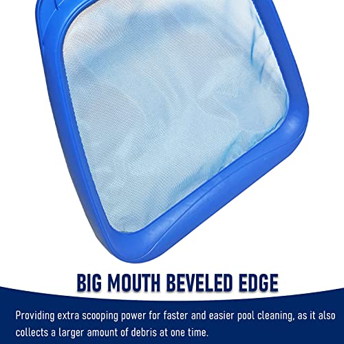 Poolvio Heavy Duty Swimming Pool Leaf Skimmer Net with Strong Reinforced Handle for Cleaning Swimming Pools, Hot Tubs, Spas and Fountains - size: Pool Skimmer