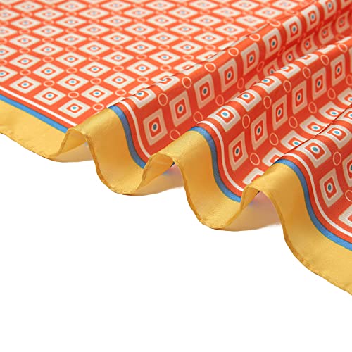 RIIQIICHY Women Head Hair Scarf Like Satin Silk Scarf Sleeping Hair Wrapping Night 27.5" - color: Ginger/Lake Blue/Orange/Red/Khaki