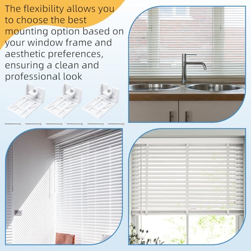 3/4" Blinds Shade Brackets, Blinds Mounting Clips, 3 Pack, White | Fits for Honeycomb, Cellular and Applause Shades, Blinds Mounting Clips with Screws, for Inside/Outside Mount