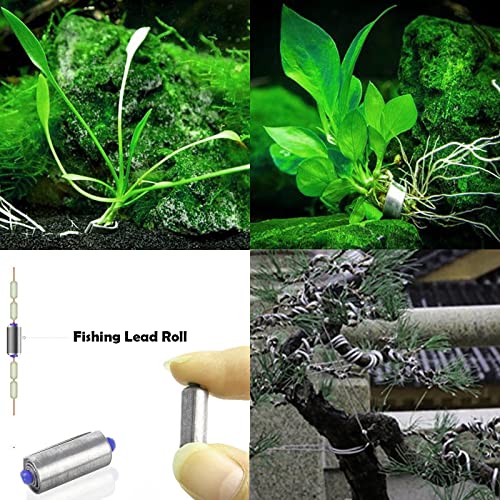 Aquarium Plant Over Weight Anchor, 17 PCS Lead Sheets and 40 inches Lead Strip, Can Cut Metal Strips Aquatic Weight Anchor for Aquarium Fish Tank Plants Reinforced Weight Prevents Floating, 11.7oz
