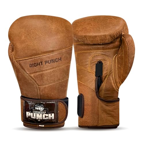 Durable Cowhide Leather Boxing Gloves for Men & Women | Ideal for Punching Bag, Sparring, MMA, Muay Thai, Kickboxing & Martial Arts - size: 8 oz