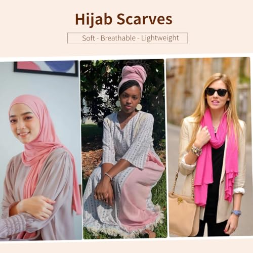 Soft Hijab Scarf for Muslim Women, 71" Long Head Wrap Shawl - color: Light Pink