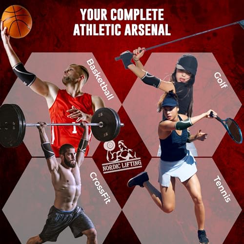 Elbow Sleeves (1 Pair) for Weightlifting, Powerlifting & Cross-Training - 5mm Neoprene Support for Men & Women - size: X-Large