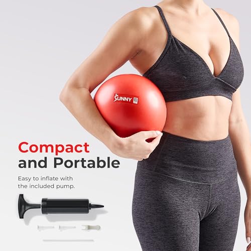 Sunny Health & Fitness Premium Anti-Burst Exercise & Stability Ball | 660LB Capacity, Yoga, Pilates, Physical Therapy, Recovery, Prenatal Comfort, Non-Slip Texture, Non-Toxic, Odor-Free - style: 9-inches/23cm