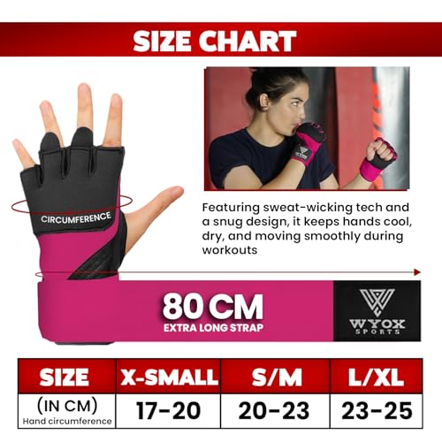 WYOX Gel Boxing Hand Wraps & Curved Focus Mitts Bundle for Men & Women Adults – 80cm Wrist Straps, Padded Knuckle Support, Neoprene Inner Glove Gel Padding, MMA Muay Thai Kickboxing Training Pads