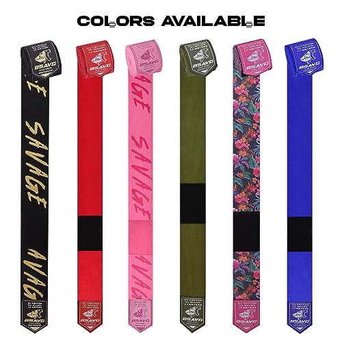 BeSAVAGE Hand Wraps 180 Inch Elastic Boxing Bandages with Knuckle Guards for Muay Thai, MMA, Kickboxing, Martial Arts, Punching Bag Training - Wrist & Knuckle Protection for Men, Women, Youth