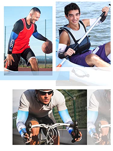Tisancy 10 Pairs Sun Protection UV Arm Sleeves Cooling Anti Slip Compression Sleeves Sports Polyester Cycling Covers - size: Medium, style: Classic Style