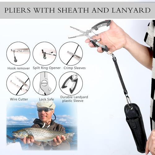 134 Pcs Fishing Tool Fishing Tackle Box Kit and Equipment for Adults Beginner Gift, Hook Remover, Pliers Kit, Backpack Tackle Container Lures, Lip Gripper, Weigh Scale - color: Army Green