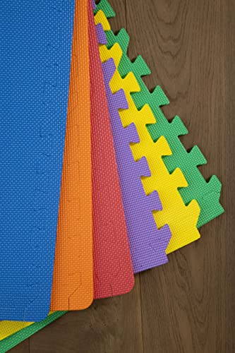 Square Brands Interlocking Foam Floor Tiles for MMA & Home Gym - Puzzle Foam Floor Mats | Exercise Mat Tiles - 3/8 - size: 240SQFT