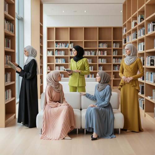 NOOR Chiffon Hijab Set for Women - Pack of 5 Lightweight Non-Slip Scarves, Premium Breathable Fabric, Gift-Ready Packaging - color: Mix Colors 15