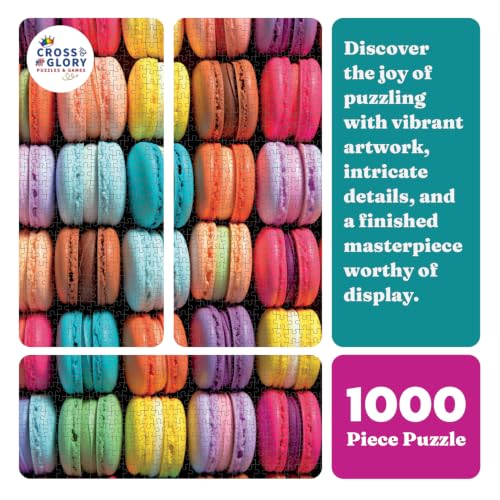 Cross & Glory - Macaron Palette Parade - 1000 Piece Jigsaw Puzzle for Adults | Vibrant Colors | Satin Finish for Less Glare | 20x27 Inches
