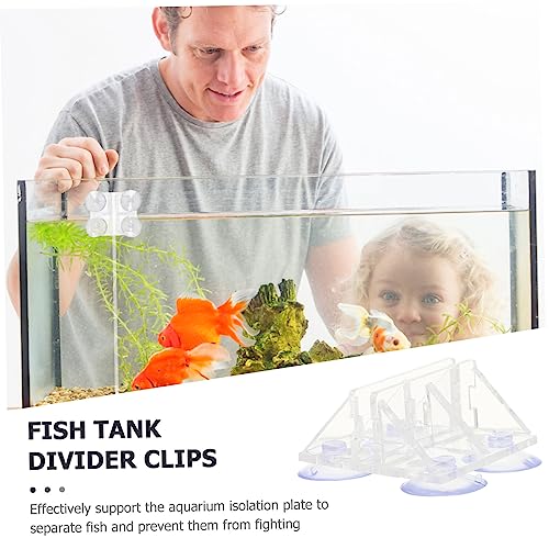 2pcs Acrylic Fish Tank Divider Clips Cups Aquarium Isolation Clips for Fish Separation and Easy to Install Suitable for Freshwater and