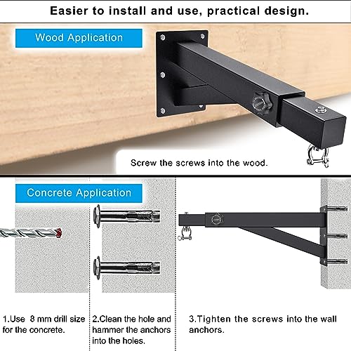 BeneLabel Wall Mount Heavy Bag Hanger, Heavy Duty Punching Bag Stand, Boxing Bag Bracket for Home Gym Indoor Outdoor, 800 LB Capacity - color: Length Adjustment 17-25