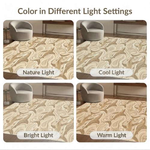 4'x6' Washable Bohemian Swirl Accent Rug, Tan Non-Shedding Small Carpet Pet Friendly & Non-Slip for Playroom, Bedroom, Reading Nook | Ref:2067663 - color: Beige/Pattern 21, size: 4' x 6' (Rectangular)