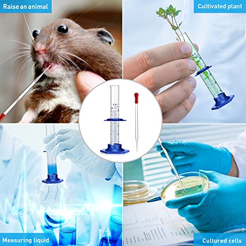 Thick Glass Graduated Cylinder Measuring Liquid Lab Cylinders with Anti-falling Plastic Base and Bumper Guards (glass, 5ML) - size: 5ML