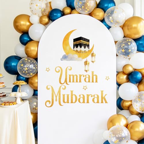 Umrah Mubarak Decal Umrah Mubarak Decorations Happy Eid Party Decorations for Balloon Arch Sticker