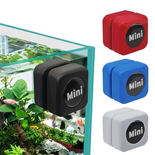 Mini Magnetic Fish Tank Cleaner Brush - Double-Sided Algae Scraper for Small Aquariums, Strong Magnet Glass Cleaning Tool with Non-Scratch Padding-White - color: White