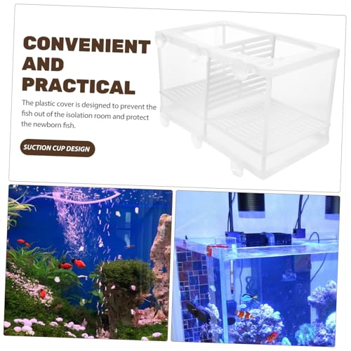 Toddmomy 2Pcs Fish Tank Breeding Box with Suction Cup Aquarium Isolation Net and Partition Large Capacity Fish Hatchery Incubator for Separating Fish and Improving Survival Rate